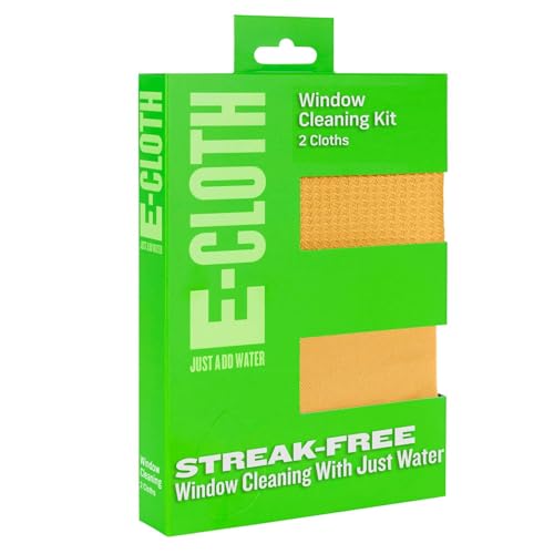 e-cloth Fenster-Reinigungsset, Mikrofaser, Orange, 2 Tuchset, 1 Packung von e-cloth