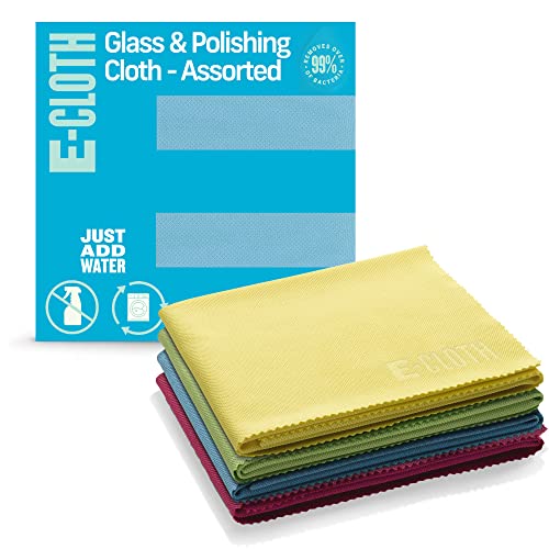 e-cloth Glas- & Poliertuch, Mikrofaser, 4 Tuchset, 1 Packung von e-cloth