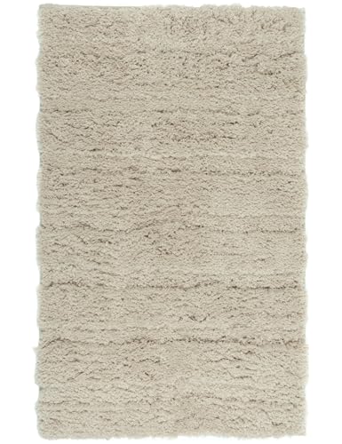 e-floor Badezimmerteppich - 50x80 cm - Badematte rutschfest Beige - Badteppich Langflor - Weich Badvorleger - Flauschig Duschvorleger - Bad Teppich für Dusche Fussbodenheizung Geeignet von e-floor