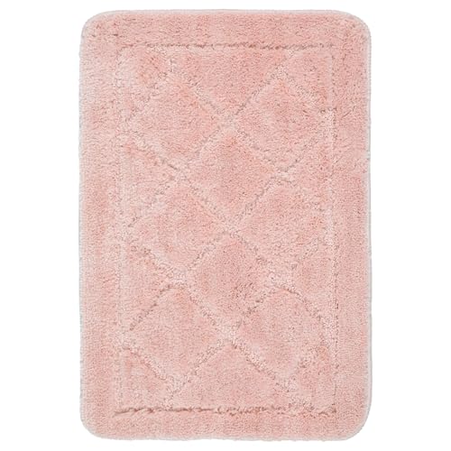 e-floor - Badematte Soft – Badteppich Weich Flauschig – Rutschfester Badezimmerteppich – Angenehm im Griff – Leicht zu Reinigen – Waschmaschinengeeignet - Badematten - Teppish - 40x60 cm Rosa von e-floor