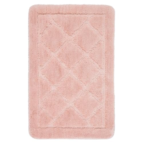 e-floor - Badematte Soft – Badteppich Weich Flauschig – Rutschfester Badezimmerteppich – Angenehm im Griff – Leicht zu Reinigen – Waschmaschinengeeignet - Badematten - Teppish - 50x80 cm Rosa von e-floor