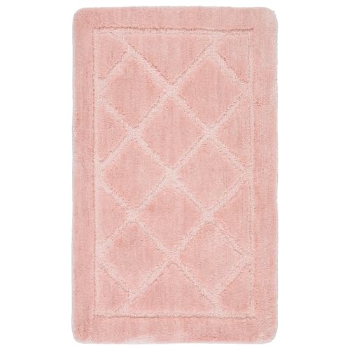 e-floor - Badematte Soft – Badteppich Weich Flauschig – Rutschfester Badezimmerteppich – Angenehm im Griff – Leicht zu Reinigen – Waschmaschinengeeignet - Badematten - Teppish - 60x100 cm Rosa von e-floor