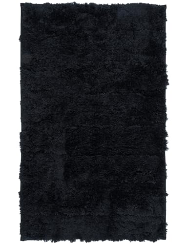 e-floor Badezimmerteppich - 40x60 cm - Badematte rutschfest Schwarz - Badteppich Langflor - Weich Badvorleger - Flauschig Duschvorleger - Bad Teppich für Dusche Fussbodenheizung Geeignet von e-floor