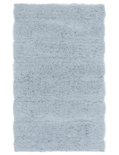 e-floor Badezimmerteppich - 60x90 cm - Badematte rutschfest Grau - Badteppich Langflor - Weich Badvorleger - Flauschig Duschvorleger - Bad Teppich für Dusche Fussbodenheizung Geeignet von e-floor