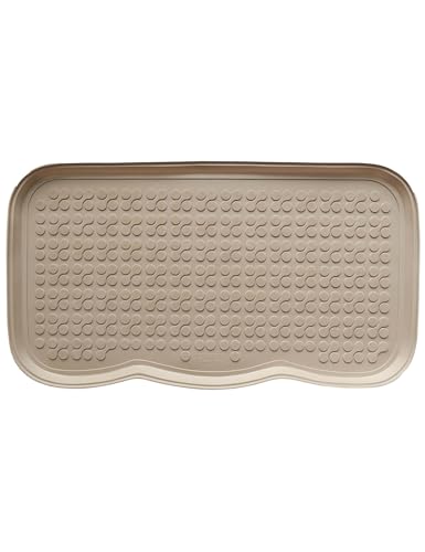 e-floor Duftende Schuhabtropfschale | 40cm x 72cm | Beige | Schuhmatte | Schuhablage | Schuhunterlage | Abtropfschale für Schuhe Regen Herbst Winter | thermoplastisch | Anti-Rutsch | flexibel von e-floor