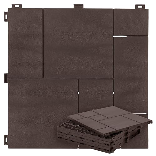 e-floor Terrassenfliesen Klicksystem aus Recycling-Material 30 x 30 cm 6 Stück – Balkon Bodenbelag Wetterfest – Klickfliesen Terrasse mit Drainagesystem – Balkonfliesen Steinoptik - 6 Stück = 0,55m² e-floor Terrassenfliesen Klicksystem aus Recycling-Material 30 x 30 cm 6 Stück – Balkon Bodenbelag Wetterfest – Klickfliesen Terrasse mit Drainagesystem – Balkonfliesen Steinoptik - 6 Stück = 0,55m² von e-floor