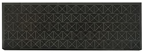 e-floor Treppenmatten Outdoor Stufenmatten aus Gummi Teppich außen - 2er Set Treppenstufen Matten 24x73 cm Schwarz rutschfest - Gummistufenmatte Antirutschmatten - Gummimatte mit Rand von e-floor
