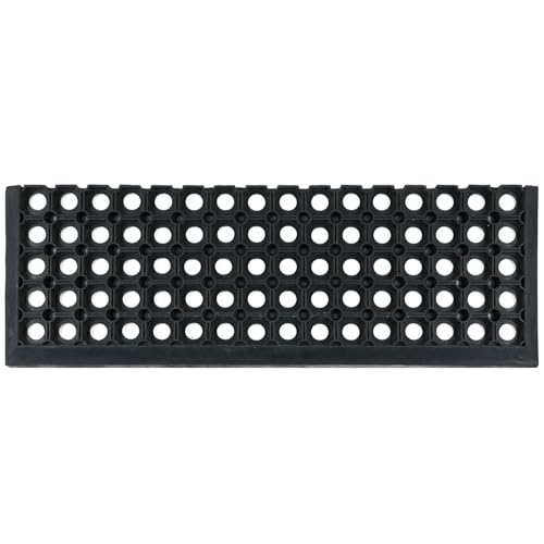e-floor Treppenmatten Outdoor Stufenmatten aus Gummi Teppich außen - 2er Set Treppenstufen Matten 25x75 cm Schwarz rutschfest - Gummistufenmatte Antirutschmatten - Gummimatte mit Rand von e-floor