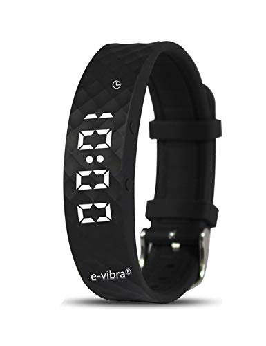 e-vibra Vibrierende Erinnerungs-Uhr, wiederaufladbarer Countdown-Timer, Töpfchentraining-Uhr, lautlose Vibration, ADHS, Medikamentenerinnerung (Black) von e-vibra