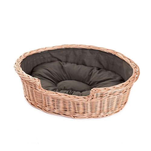 e-wicker24 Alles aus Weide Hundekorb aus Weide für Hund und Katze Hundebett Katzenbett mit Kissen Tierkorb geflochten Katzenkorb von e-wicker24 Alles aus Weide