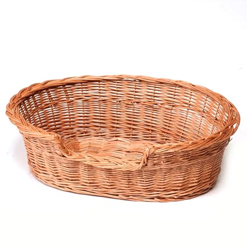 e-wicker24 Weidenkorb, Korb, Hundehütte aus natürlicher Weide (100 cm, natur, ohne Kissen) von e-wicker24 Alles aus Weide