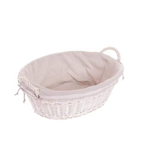e-wicker24 Alles aus Weide Ovale Weidenschüssel in Beige, Wäschekorb aus Weide, Weidenwanne in Weiß, Weidenkorb in Wanneform von e-wicker24 Alles aus Weide