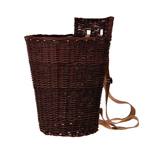 e-wicker24 Alles aus Weide Obst- und Gemüsepflücksack in Form einer Weide mit Schultergurten braun von e-wicker24