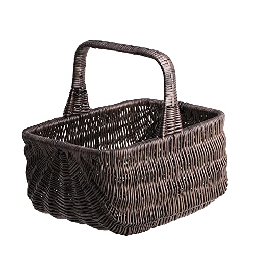 e-wicker24 Einkaufskorb Weide Geflochtener Korb mit Henkel Aufbewahrungskorb Leicht Picknickkorb Geschenkkorb Leer Vintage Reisenthel Korb Aufbewahrung Einkaufskorb Geflochten von e-wicker24