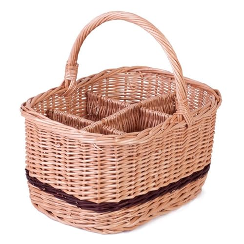 e-wicker24 Alles aus Weide Flaschenkorb, Flaschenträger, Transportkorb, Flaschenhalter, Weinkorb, Bierkorb von e-wicker24