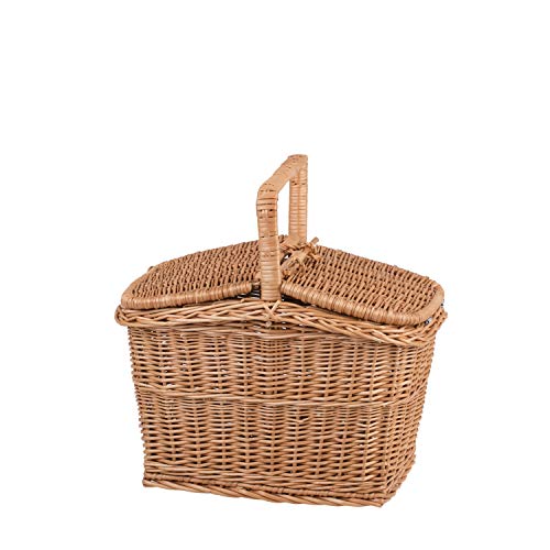 e-wicker 24 Alles aus Weide Picknickkorb aus Weide, Weidenkorb mit dem Deckel, Picknickkorb in Naturfarbe von e-wicker24