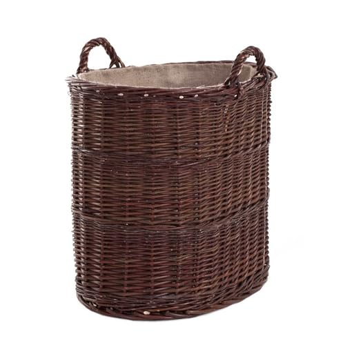 e-wicker24 Alles aus Weide Vollweidener Kaminkorb, Kaminkorb aus Weide, dunkelbrauner Weidenkorb für Kaminholz, Kaminkorb mit Tragegriffen, Spielzeugkasten Holzkorb (Dunkelbraun mit Jute) e-wicker24 Alles aus Weide Vollweidener Kaminkorb, Kaminkorb aus Weide, dunkelbrauner Weidenkorb für Kaminholz, Kaminkorb mit Tragegriffen, Spielzeugkasten Holzkorb (Dunkelbraun mit Jute) von e-wicker24