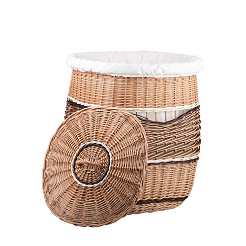 e-wicker24 Wäschekorb aus Weide (50x50 H63, mit Stoffeinlage) von e-wicker24