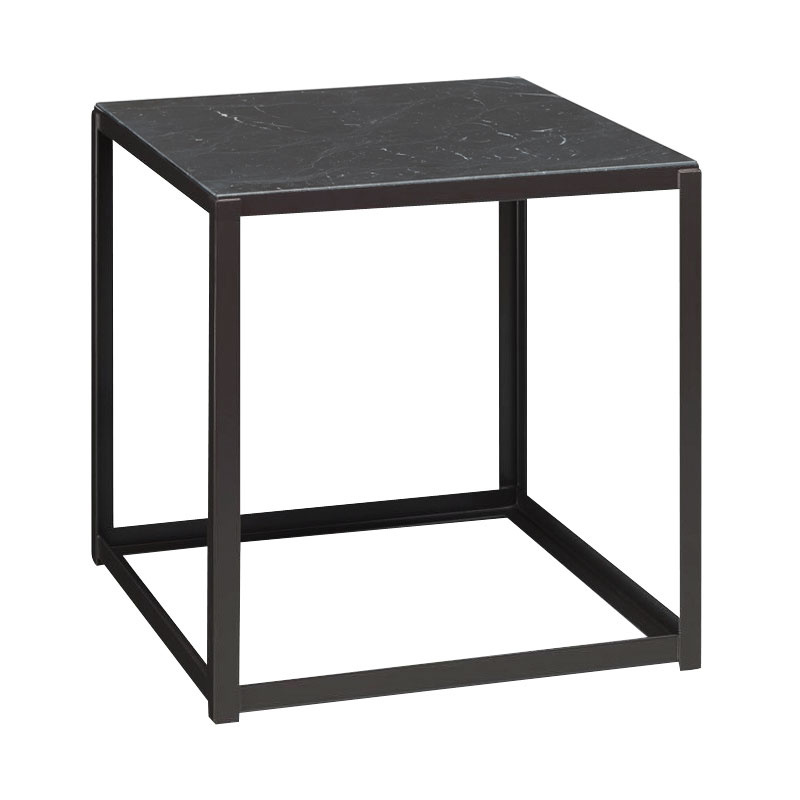 e15 - FK12 FortyForty Beistelltisch stapelbar Marmor - schwarz/Marmor Nero Marquina/BxTxH 40x40x40cm/1x Einlegeboden herausnehmbar 38x38x1,9cm von e15