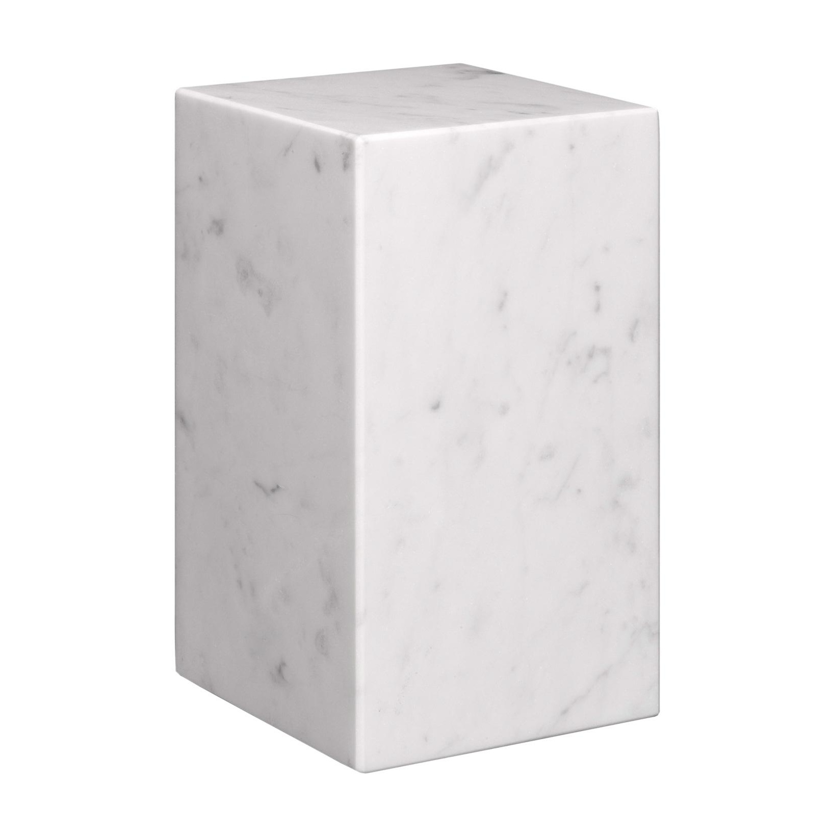 e15 - Stop Buchstütze H 17cm - weiß/Marmor Carrara/LxBxH 10x10x17cm von e15