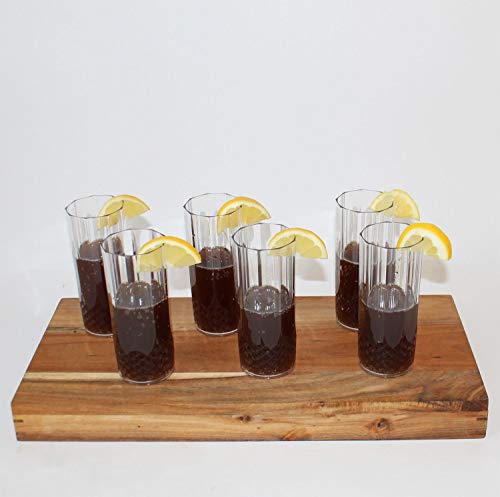 e2e 6er Set Kunststoff Longdrink-Gläser Kristalleffekt 400 ml Ø16x15cm für Longdrinks, Cocktails, Highball Mixer von e2e