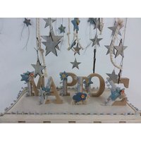 Personalisierte Baby-Taufgeschenk Ornament Buchstaben Zeichen Geschenkideen Nona Patenkind Geschenk Stern Taufe Initialen Geschenke Raumdekor von eAGAPIcom