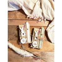 Geschenkset Zu Ostern | Raysin Mitbringsel Kerzen Skandi Deko Osterhase Geschenkbox Ostergeschenk Frühling| Kerzenhalter von eArtIllustration