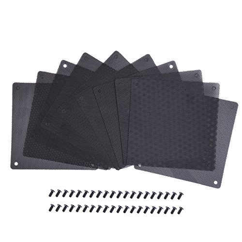 eBoot 120 mm Staub Filter Computer Ventilator Filter Kühler PVC Schwarz Staubdicht Hülle Decke Computer Mesh 10 Packungen mit 40 Stück Schrauben von EBOOT