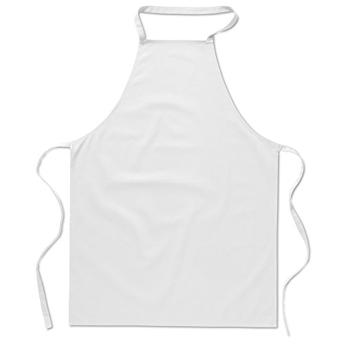 eBuyGB 1 Stück Catering Cooking Uni Chef's Unisex Küchenschürze Baumwolle weiß von eBuyGB