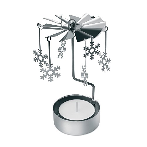 eBuyGB Festive Rotary Karussell, Spinning Teelichthalter, Metall, Silber, 13 x 7,39 X 2,69 cm von eBuyGB