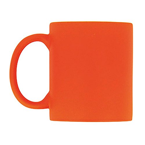 eBuyGB Leuchtende Fluoreszierende Tasse für Tee und Kaffee, Keramik, Orange, 1 Stück von eBuyGB