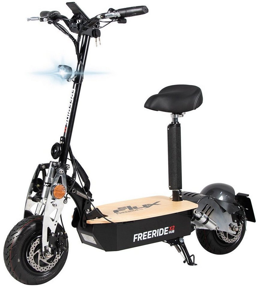eFlux E-Scooter Freeride X2 Elektro Roller mit Straßenzulassung klappbar, 2500,00 W, 45,00 km/h, (1 tlg), Scooter - bis 55 km Reichweite - Lithium-Ionen Akku - Sitz von eFlux