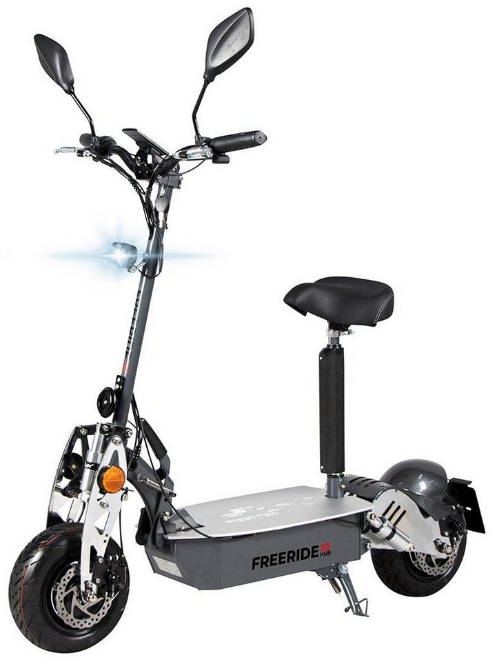 eFlux E-Scooter Freeride X2 Elektro Roller mit Straßenzulassung klappbar, 2500,00 W, 45,00 km/h, (1 tlg), Scooter - bis 55 km Reichweite - Lithium-Ionen Akku - Sitz von eFlux