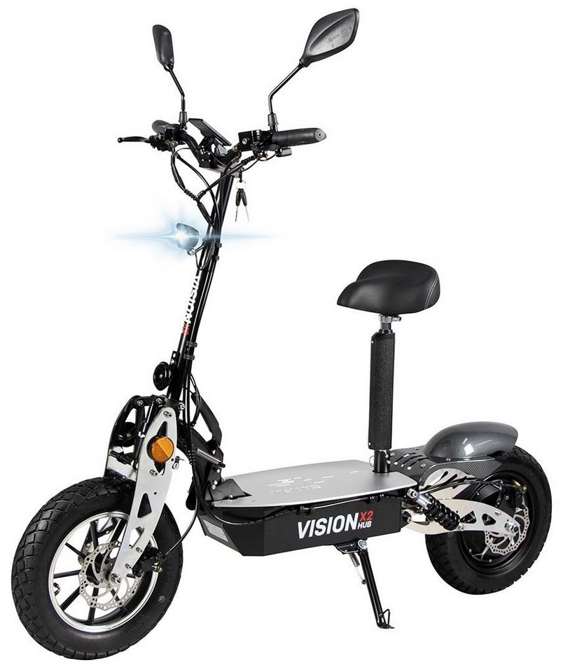 eFlux E-Scooter Vision X2 Elektro Roller mit Straßenzulassung klappbar, 1500,00 W, 45 km/h, (1 tlg), Scooter - bis 50 km Reichweite - Lithium-Ionen Akku - Sitz von eFlux