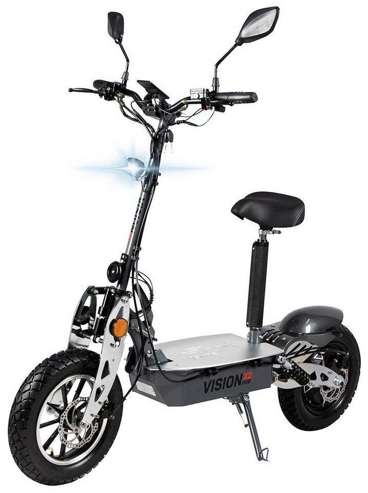 eFlux E-Scooter Vision X2 Elektro Roller mit Straßenzulassung klappbar, 1500,00 W, 45 km/h, (1 tlg), Scooter - bis 50 km Reichweite - Lithium-Ionen Akku - Sitz von eFlux