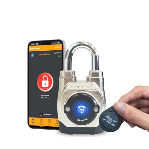 eGeeTouch 5th GEN [2023] Outdoor Smart Padlock, IP66 Weatherproof, Rugged Design for Commercial use, Bluetooth + NFC (Short Shackle), (GT 5th Short) von eGeeTouch