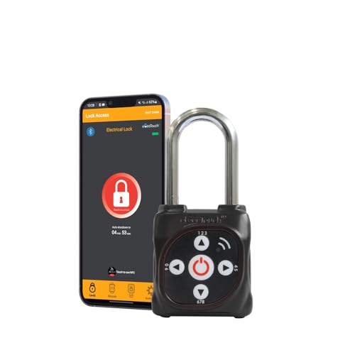 eGeeTouch Intelligentes Mini-Vorhängeschloss (schwarz) von eGeeTouch