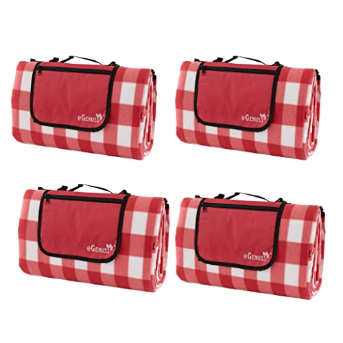 eGenuss 4 Sets Picknickdecke 200x200 cm wasserdicht isolierend abwaschbar faltbar kleines Packmaß | Picknick Strandmatte mit Reißverschlusstasche, Griff und Schulterrieme | Rot eGenuss 4 Sets Picknickdecke 200x200 cm wasserdicht isolierend abwaschbar faltbar kleines Packmaß | Picknick Strandmatte mit Reißverschlusstasche, Griff und Schulterrieme | Rot von eGenuss