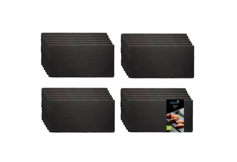 eGenuss Servierplatte Schieferplatten Dessertteller Sushi Geschirr schwarz Teller, Schiefer, (Servierplatten aus Naturstein Schiefer), natürliche raue Oberfläche von eGenuss