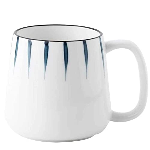 eKsdf Kaffee Becher aus Keramik 400ml große Kaffeetasse Keramiktasse Modern Espressotasse Teetasse mit Henkel Geschenk für Geburtstag,Weihnachten,Frauen, Mädchen, Freundin (Blau-A) von eKsdf