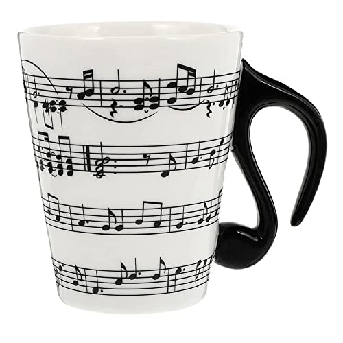 eKsdf Lustige Keramik Kaffeetasse Musik Kaffeebecher mit schwarz Bass förmigen Griffe Porzellan Musik Becher Teetasse Kakaotasse Geschenktasse für Männer Frauen Musikliebhaber (Type-3(400ml) von eKsdf