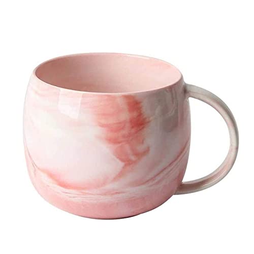 eKsdf Marmoroptik Kaffeetassen Tasse Bauchig Keramikbecher 300ml Mokkatasse Cappuccino Tassen Bürotasse Porzellantasse mit Henkel für Kaffee Tee Mokka Milch Kakao Saft (Rosa) von eKsdf