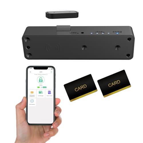 Schrank Schloss NFC RFID Schlank Elektronisch Schubladen Schloss eLinkSmart Keine Schlüssel Bluetooth App Verstecktes Kindersicherung Schrankschloss ​für Tarnung Liquor Speisekammer von eLinkSmart