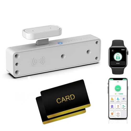 Schrank Schloss RFID NFC Schlank Elektronisch Schubladen Schloss eLinkSmart Keine Schlüssel Bluetooth App Verstecktes Kindersicherung Schrankschloss ​für Tarnung Liquor Speisekammer von eLinkSmart