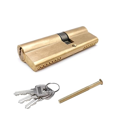 Zylinderschloss 30/30 Profilzylinder - Reine Kupfer Schließzylinder Doppelzylinder 60MM mit 3 Schlüsseln Farbe Messing von eLinkSmart