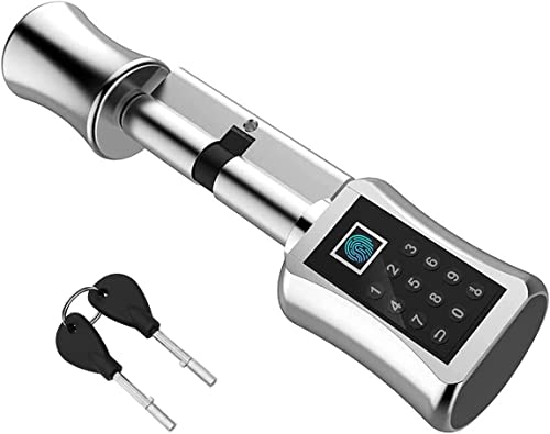Elektronisches Schließzylinder [keine App] eLinkSmart Tür-Schließzylinder 75mm (37.5/37.5) mit Fingerabdruck Tastatur Codes und Schlüssel - Geeignet für die meisten EU-Türschlösser von eLinkSmart