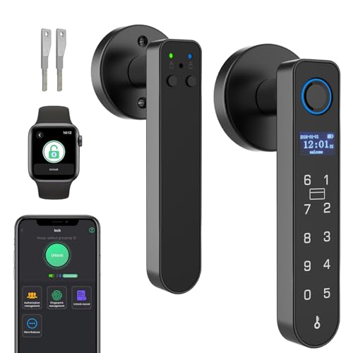 eLinkSmart Fingerabdruckgriff Türschloss RFID-Karte NFC Smart Türhebel Digital Keyless Entry Türknauf Schloss mit Tastatur Privatsphäre Modus für Schlafzimmer eSmartLock App Schwarz eLinkSmart Fingerabdruckgriff Türschloss RFID-Karte NFC Smart Türhebel Digital Keyless Entry Türknauf Schloss mit Tastatur Privatsphäre Modus für Schlafzimmer eSmartLock App Schwarz von eLinkSmart