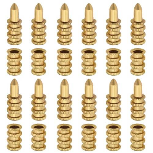 eMagTech 20 Stück Tischbolzen Hülsenverbinder Präzises Bohren Mittelpunkt Kupfer Set für Esstisch Riegel Passstifte Holzmöbel Schrank Tisch Stuhl 8 X 28mm von eMagTech