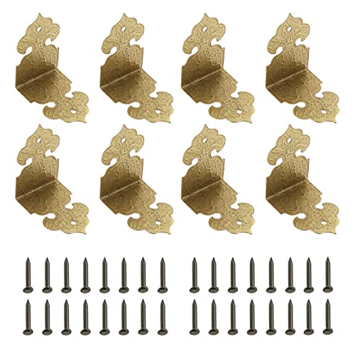 eMagTech 30PCS Wooden Box Corner Protector Vintage Corner Guard Metal Edge Cover Furniture Table Edge Decoration with Screws for Jewelry Box Storage Box Bronze von eMagTech