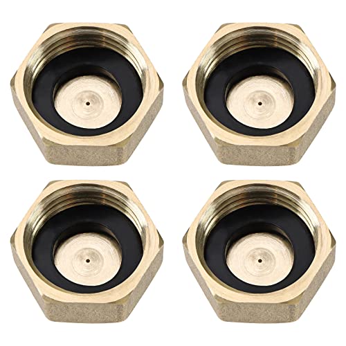 eMagTech 4 Stück 1/2 Zoll Messing-Sechskant-Blindstopfen mit Gummi-Unterlegscheiben Rohrgewinde Weibliches Ende Anschlüsse für Waschmaschinenventil, Heizkörperventil eMagTech 4 Stück 1/2 Zoll Messing-Sechskant-Blindstopfen mit Gummi-Unterlegscheiben Rohrgewinde Weibliches Ende Anschlüsse für Waschmaschinenventil, Heizkörperventil von eMagTech